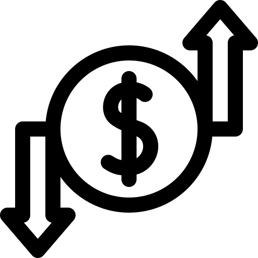 Wage growth business and finance coin icon