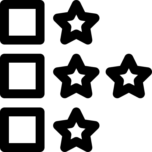Rating stars stats feedback icon