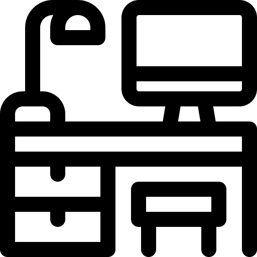 Workplace working at home worksite workbench icon