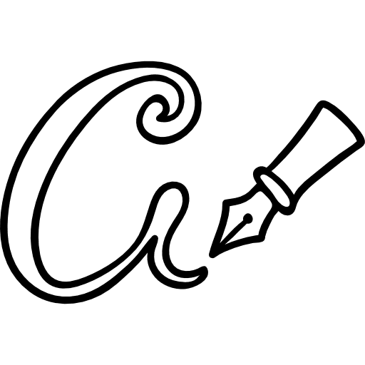 Calligraphy fountain pen writing signing icon