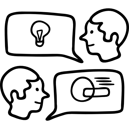 Discussion meeting business and finance conference icon