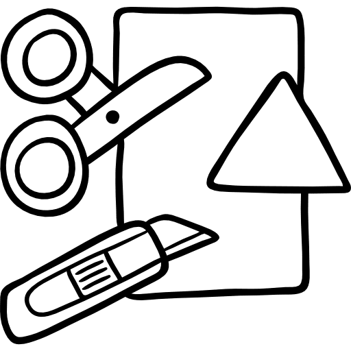 Handcraft paper cutter scissors icon