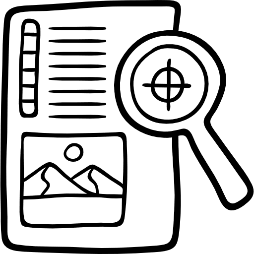 Print proof text loupe print icon