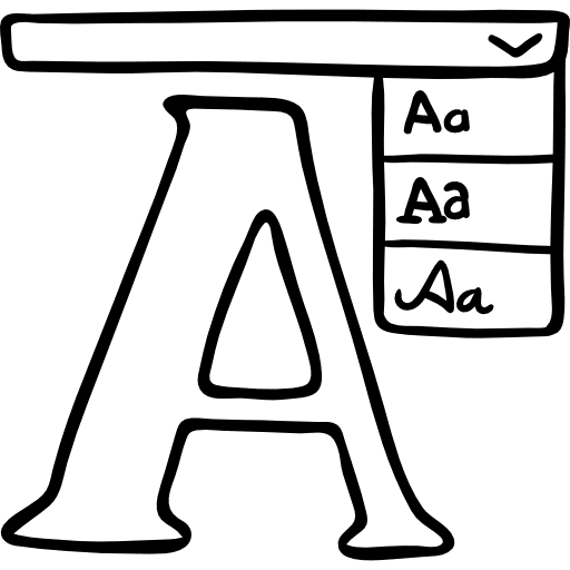 Font writing tool font option icon