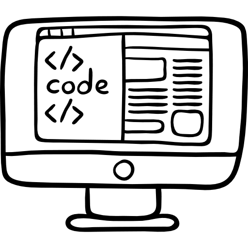Coding screen monitor coding icon