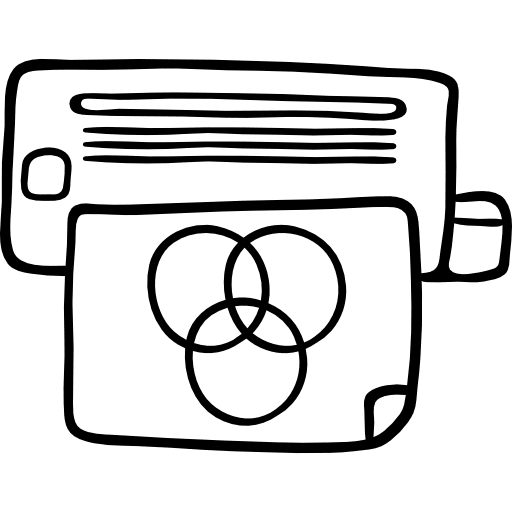 Printer paper print electronics icon