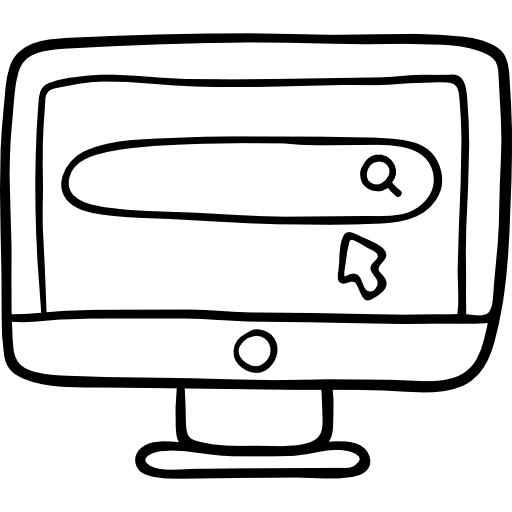 Search magnifying glass monitor television icon