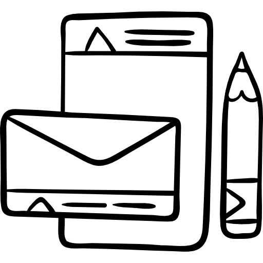 Stationary pencil envelope graphic design icon