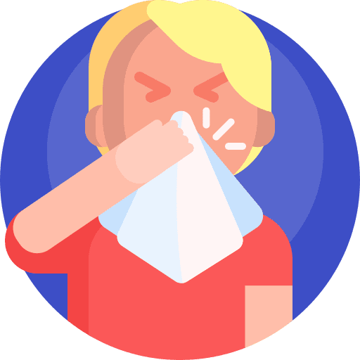 Sneeze handkerchief flu caucasian icon
