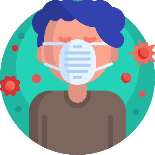 Face mask man medical mask healthcare and medical icon