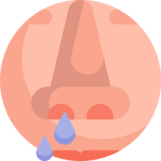 Runny nose snot reaction symptoms icon