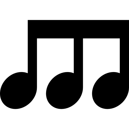 Eighth note notation music signs icon