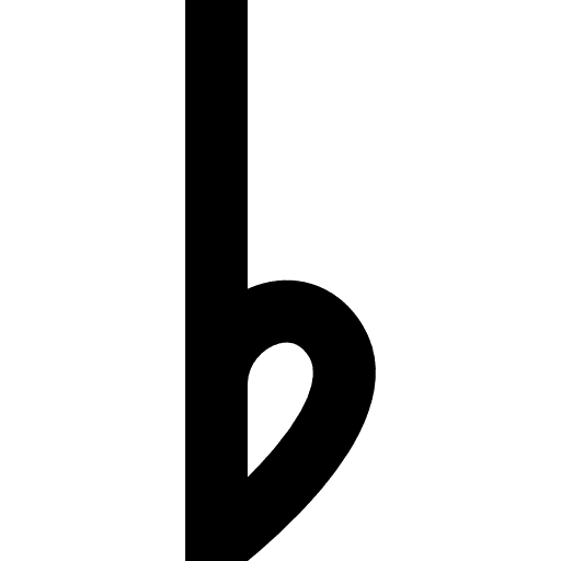 Flat notation musical music icon