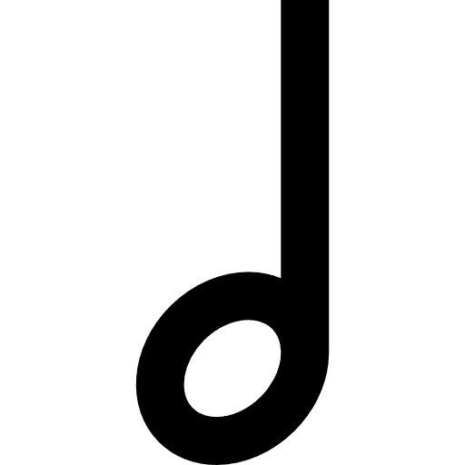 Half note signs accompaniment pentagram icon