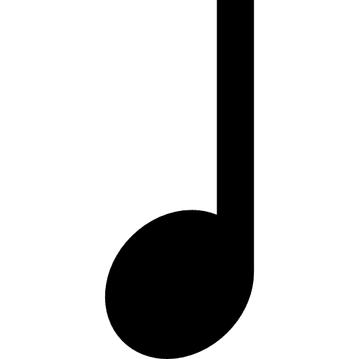 Quarter note pentagram notation quarter note icon