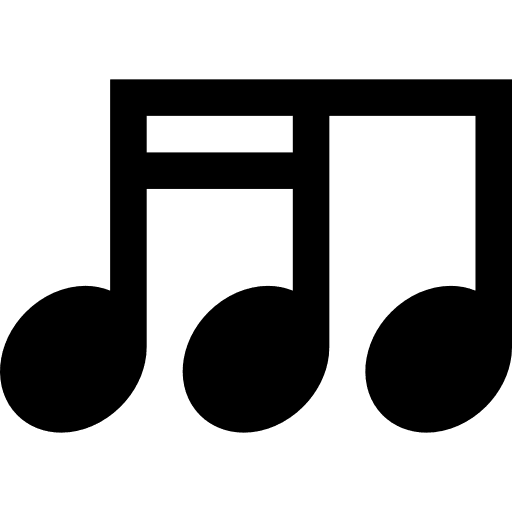 Sixteenth note pentagram notation signs icon