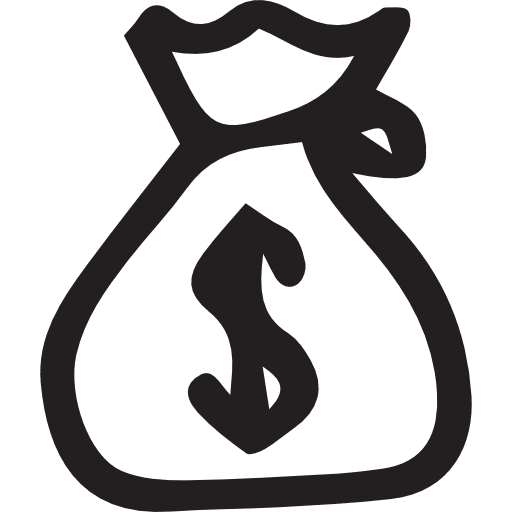 Money bag bank cost argent icon