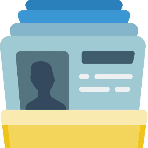 Contacts data business card icon