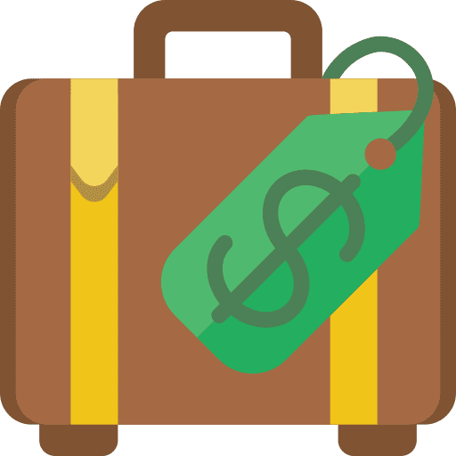Travel dollar suitcase travel icon