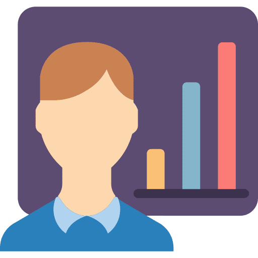 User bar graph growth user icon User bar graph growth user icon