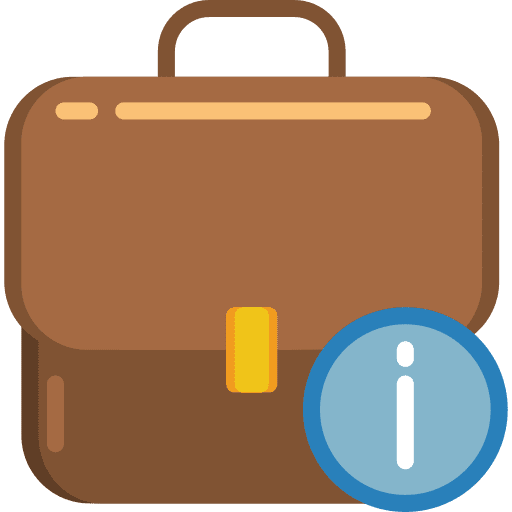 Information briefcase school material work icon Information briefcase school material work icon