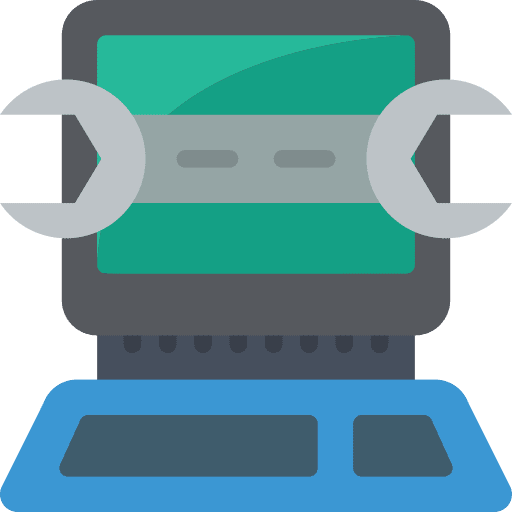 It wrench laptop computer icon It wrench laptop computer icon