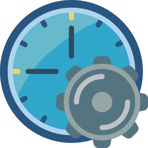 Time date gear settings icon Time date gear settings icon