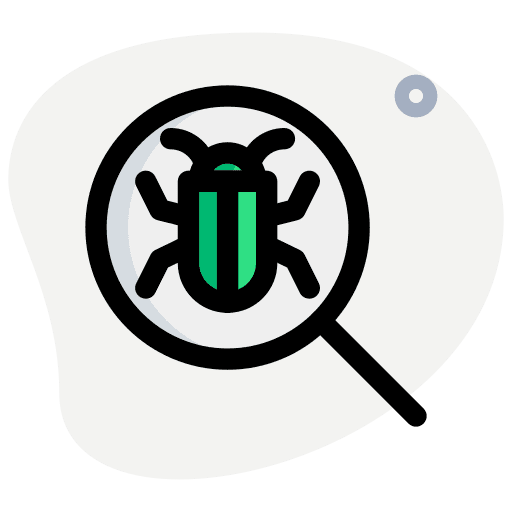 Find antivirus magnifying glass loupe icon