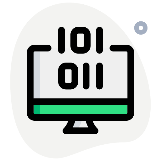 Desktop binary seo and web software icon Desktop binary seo and web software icon