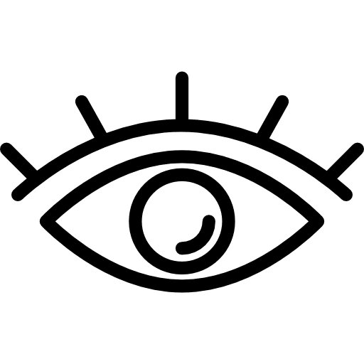 Eye outline with lashes eyes eye body parts icon