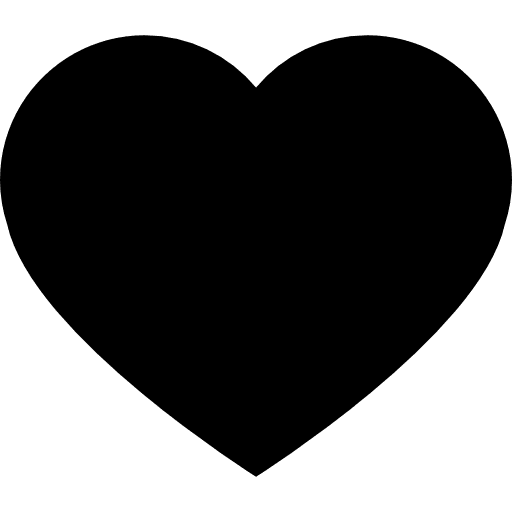 Heart black shape for valentines romantic romance love icon