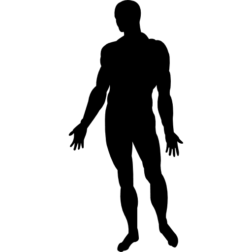 Human body standing black silhouette body full body shape icon