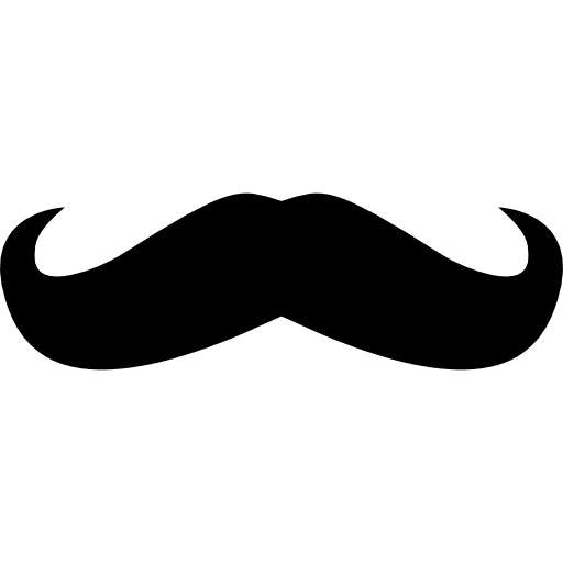 Mustache curled tip variant mustache moustache hair icon