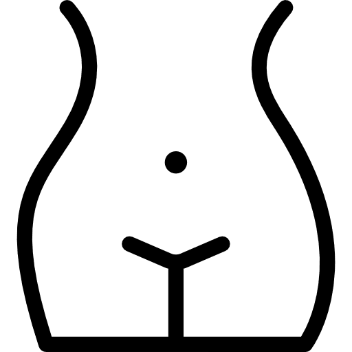 Female hips and waist human body outline woman icon