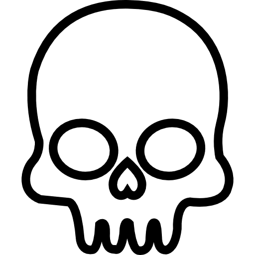 Skull outline from frontal view people skull outline icon