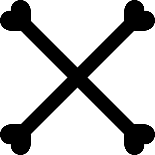 Bones silhouette forming a cross symbol cross bones silhouette medical icon