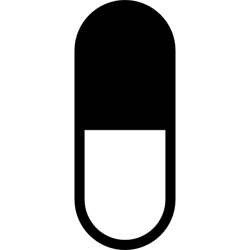 Capsule black and white variant drugs medical capsule icon