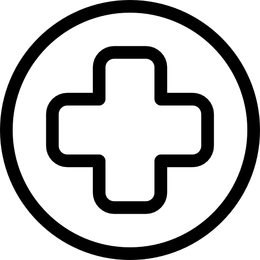 First aid cross in a circle circle outline first aid icon
