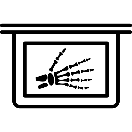 Hand bones in x ray plate bones x rays medical icon