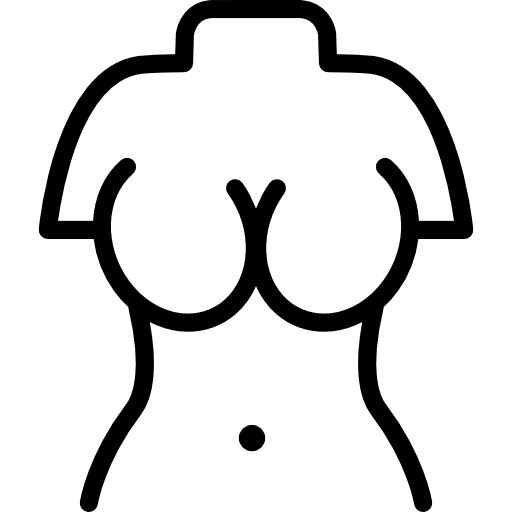 Upper torso of a woman bust medical torso icon