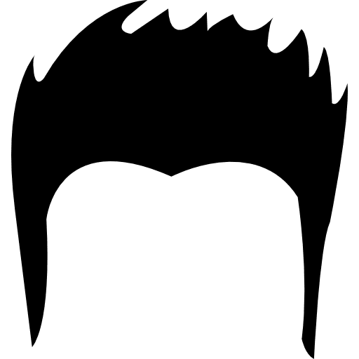 Young male black short hair shape black hair human body icon