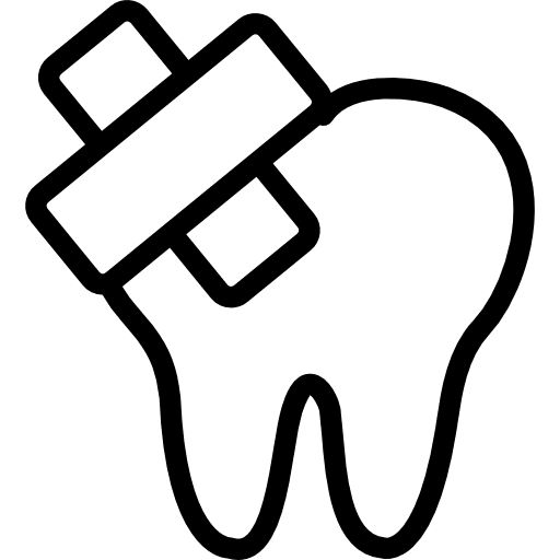 Injured tooth injured people health care icon