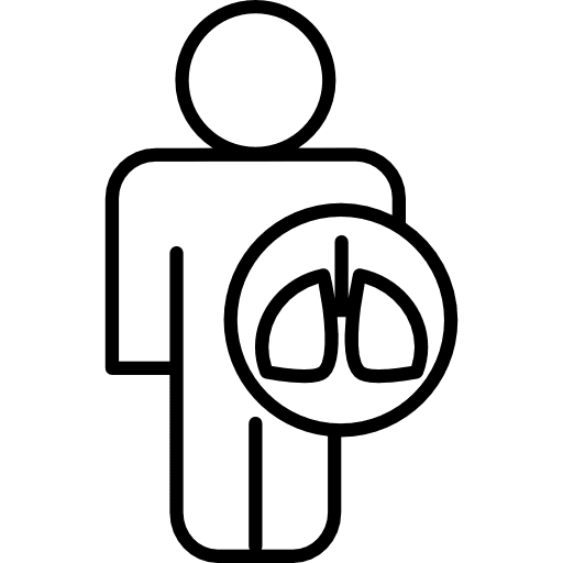 Lungs shape in a circle on a human body lung organs shape icon