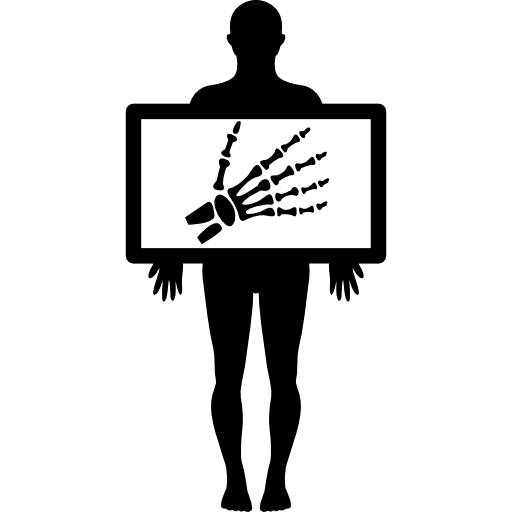 Man holding a hand bones x ray image x ray human body body parts icon