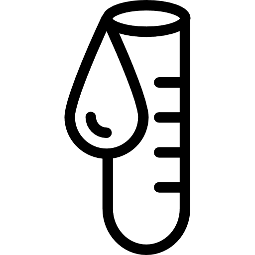 Test tube with droplet medical sample test tube icon