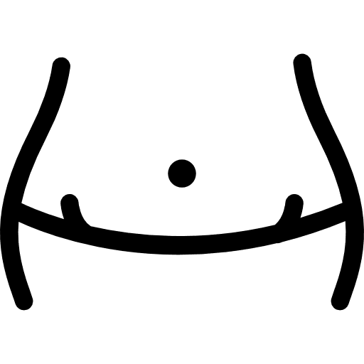 Waist parts body outline icon