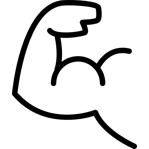 Male arm muscles outline arms robust icon