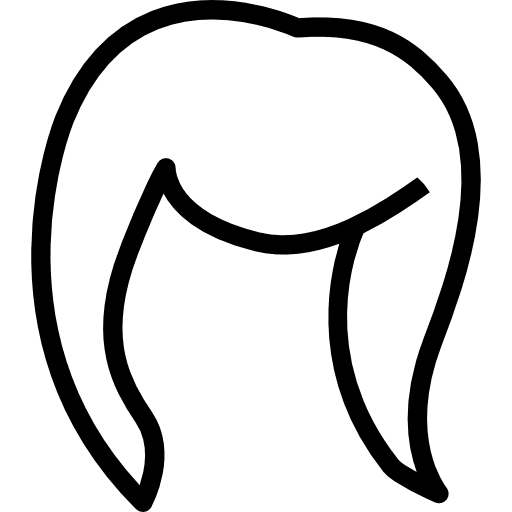 Female blond hair shape outline blonde woman human body icon