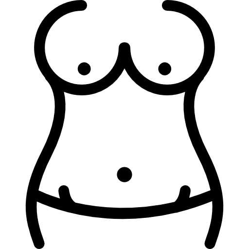 Female torso outline in topless torso people topless icon