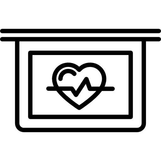 Lifeline and heart shape on a graphic heart outline heart shape medical icon